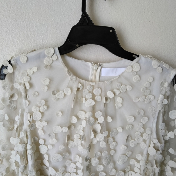 Co Collection Women’s Blouse Circle Embroidered Top in Cream Blouse S - Picture 2 of 9